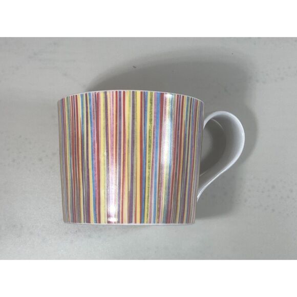 Starbucks 2008 Striped Rainbow Tea Coffee Mug Cup 13 oz Colorful EUC 3" - Picture 2 of 6